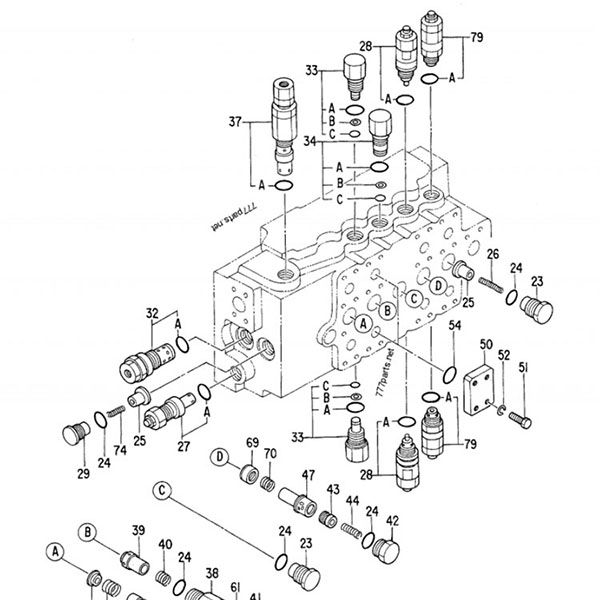 Hitachi EX300-2 hydraulische regelklep 4314749